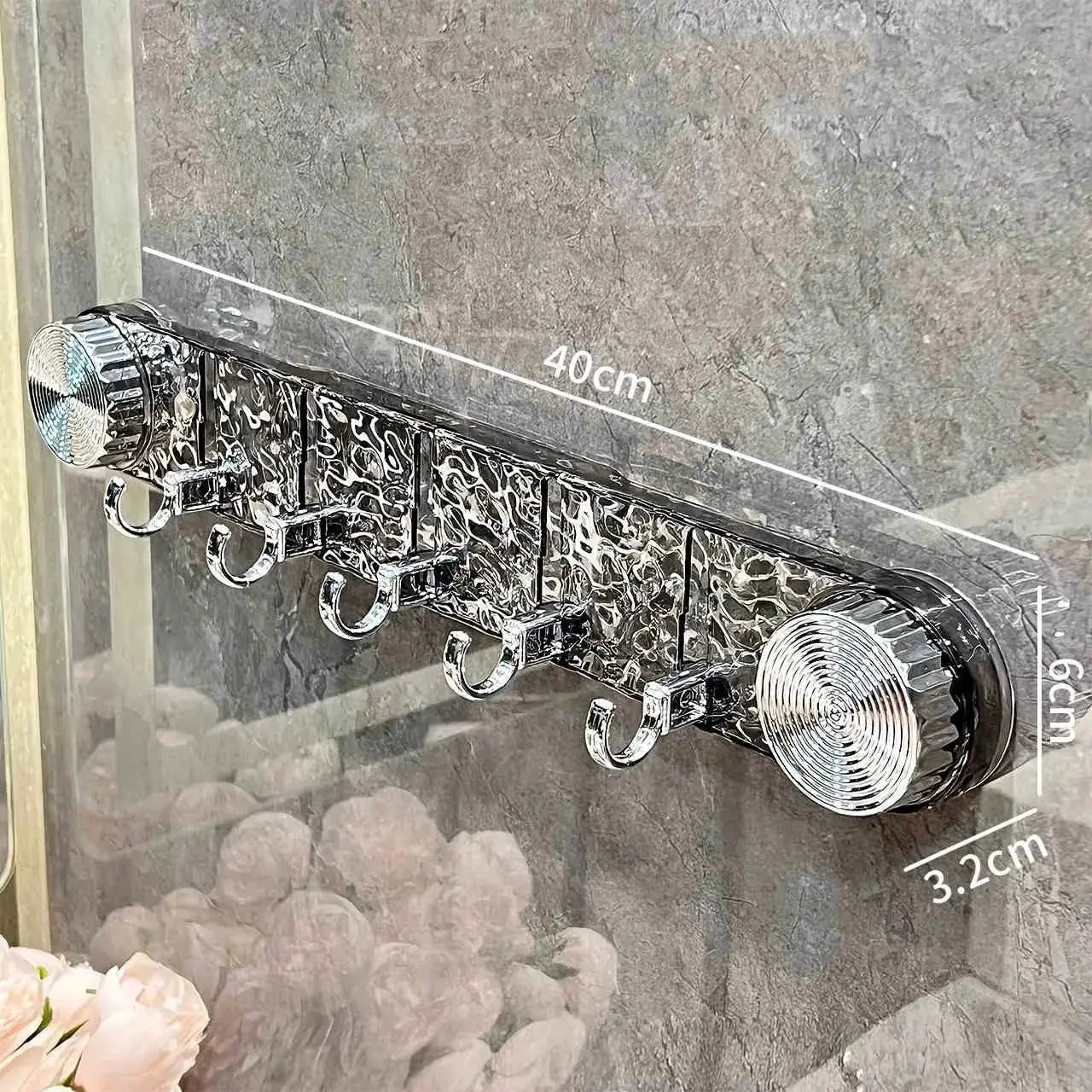 Hook Rail Suction Mount 5 Hooks Reusable