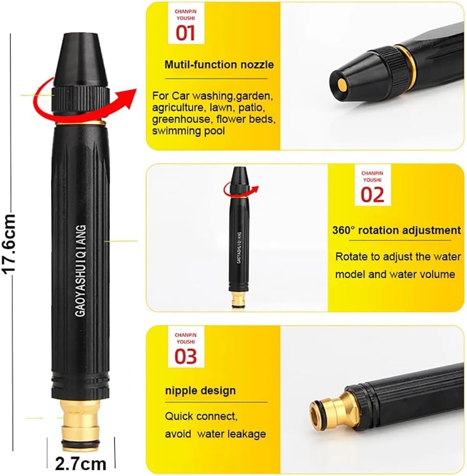 Hose Nozzle High-Pressure Dual Jet & Fan Spray