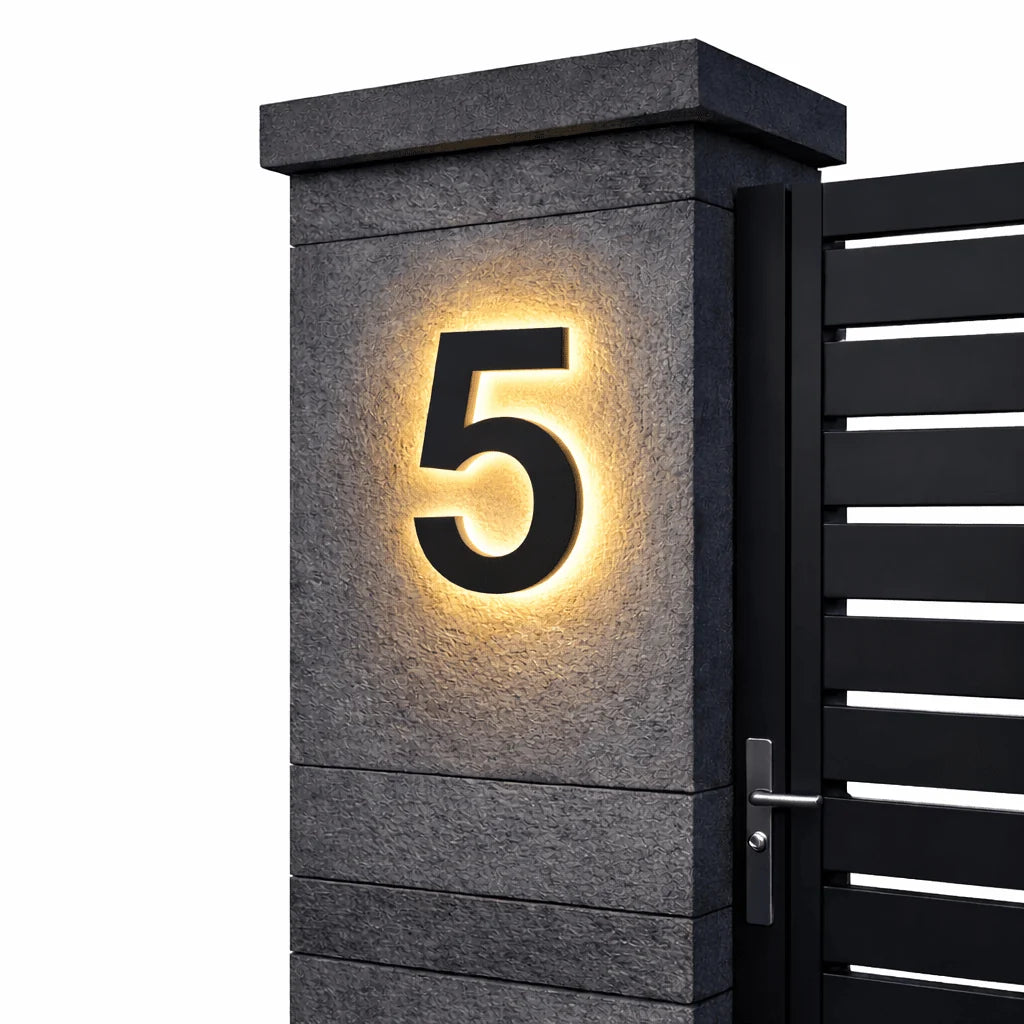 House Number Sign Backlit LED IP68 Waterproof Stainless Steel