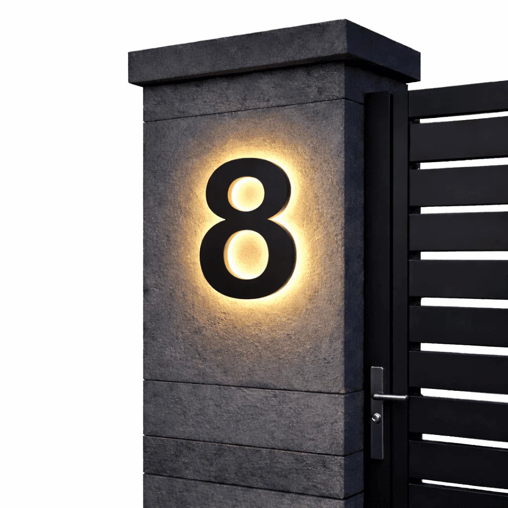 House Number Sign Backlit LED IP68 Waterproof Stainless Steel