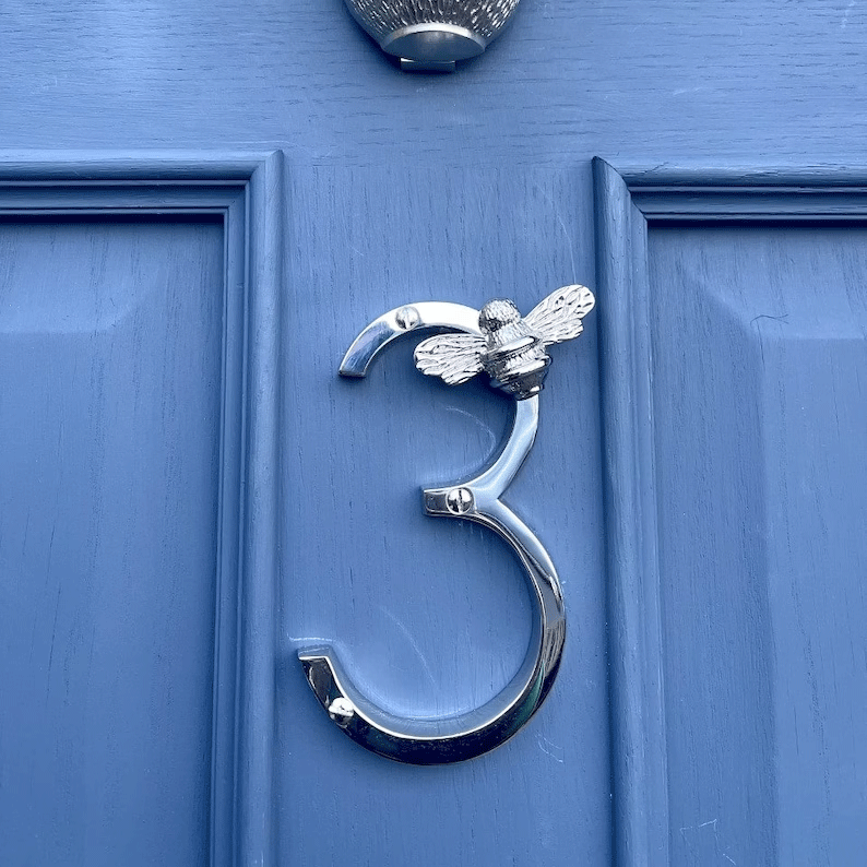 House Number Sign Bee Accent Weatherproof Customizable Digits