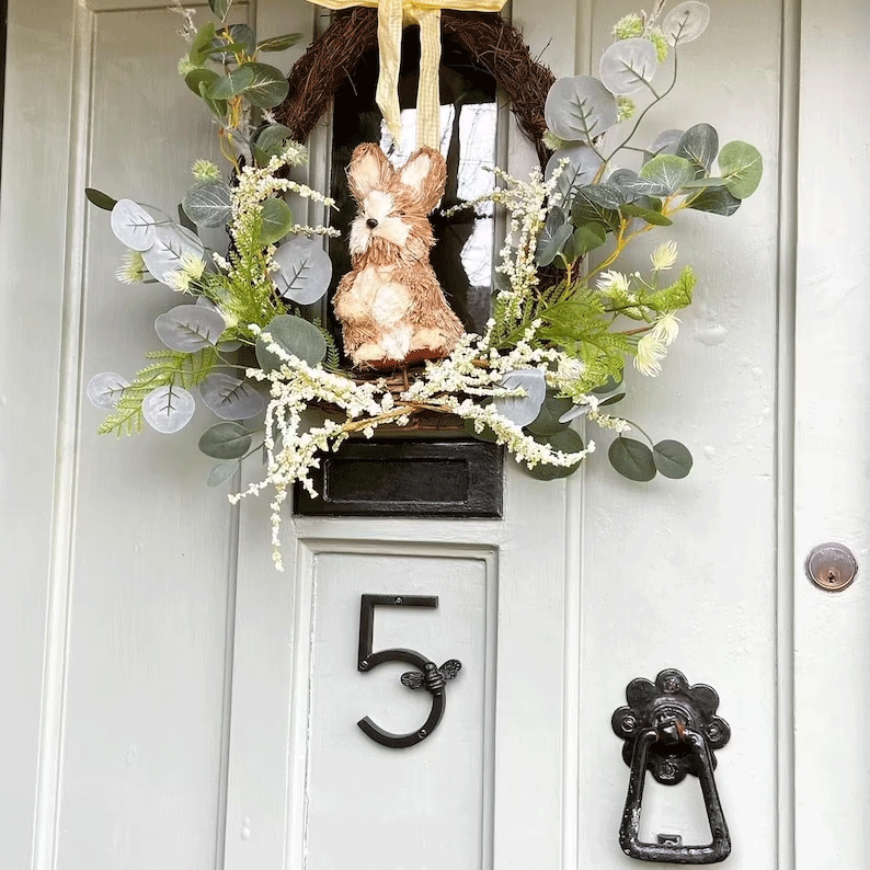 House Number Sign Bee Accent Weatherproof Customizable Digits