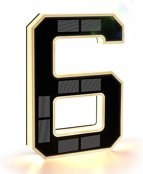 House Number Sign Solar Powered Automatic Dusk Sensor Weather Resistant