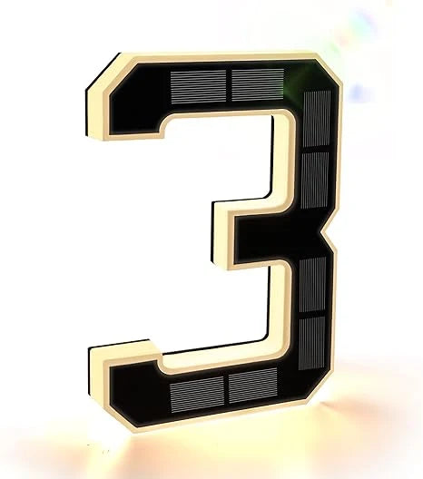 House Number Sign Solar Powered Automatic Dusk Sensor Weather Resistant