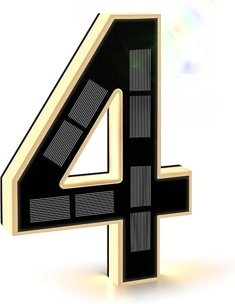 House Number Sign Solar Powered Automatic Dusk Sensor Weather Resistant