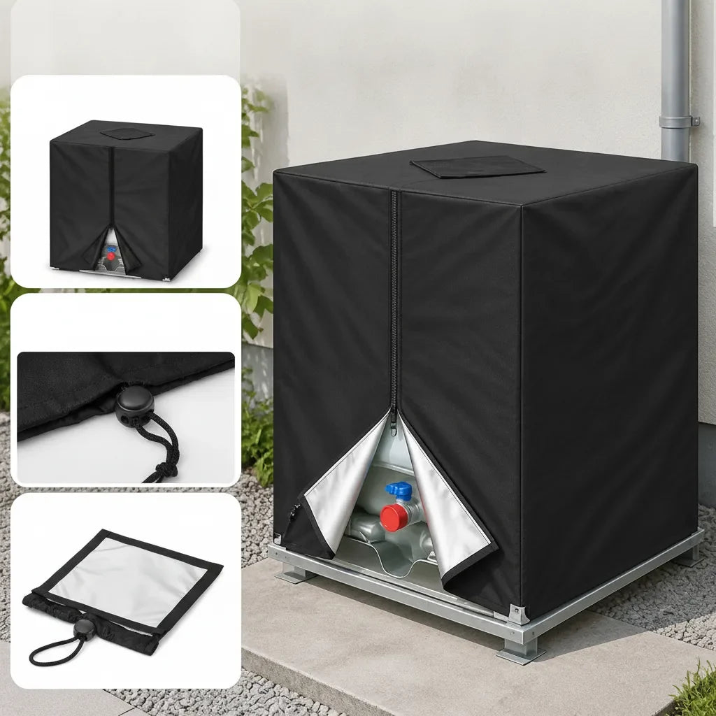 IBC Tank Cover Oxford 210D UV-Reflective Drawstring Fits 1000L