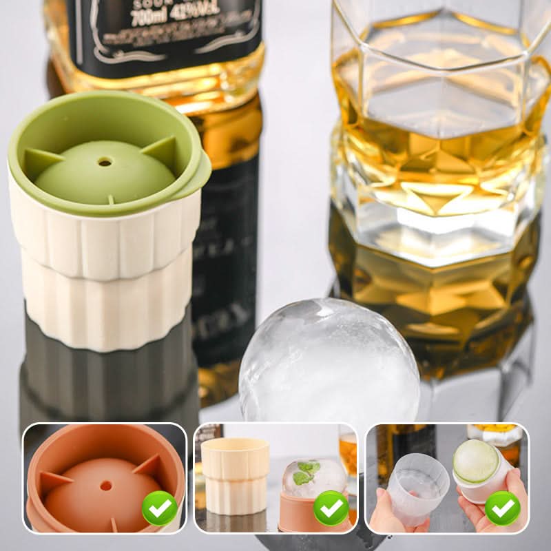 Ice Ball Maker Slow-Melting BPA-Free Silicone Stackable & Leak-Proof