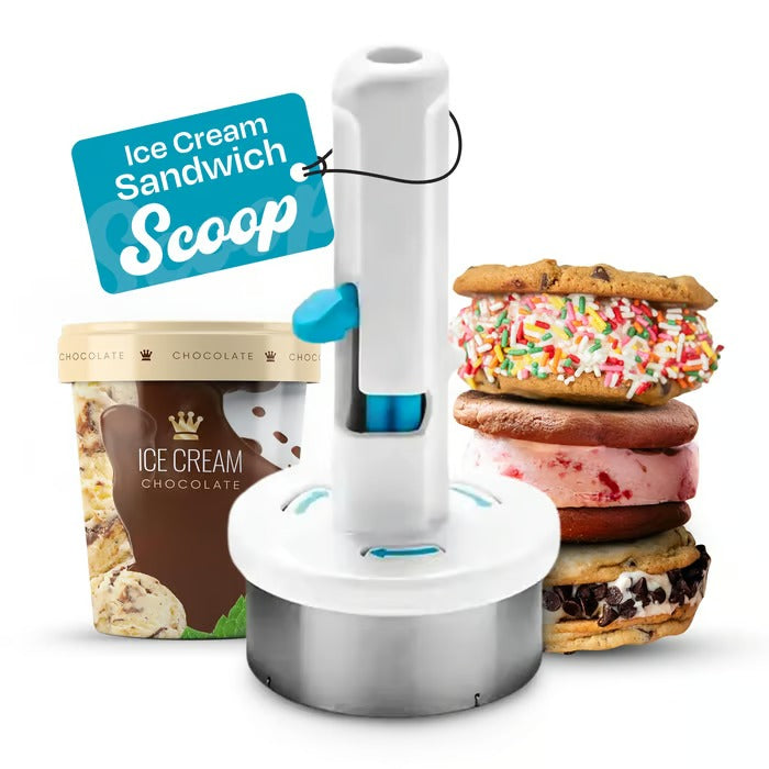Ice Cream Sandwich Scoop Half-Cup Portion One-Handed & Dishwasher-Safe