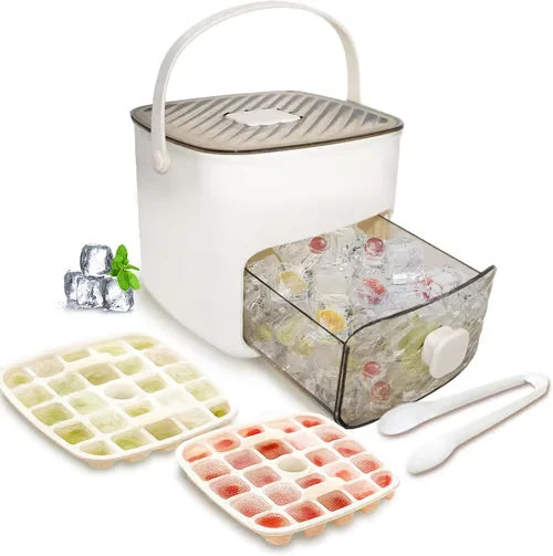 Ice Cube Maker One-Button Release 48-Cube Batch BPA-Free Storage