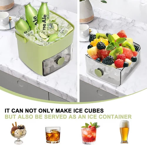 Ice Cube Maker One-Button Release 48-Cube Batch BPA-Free Storage