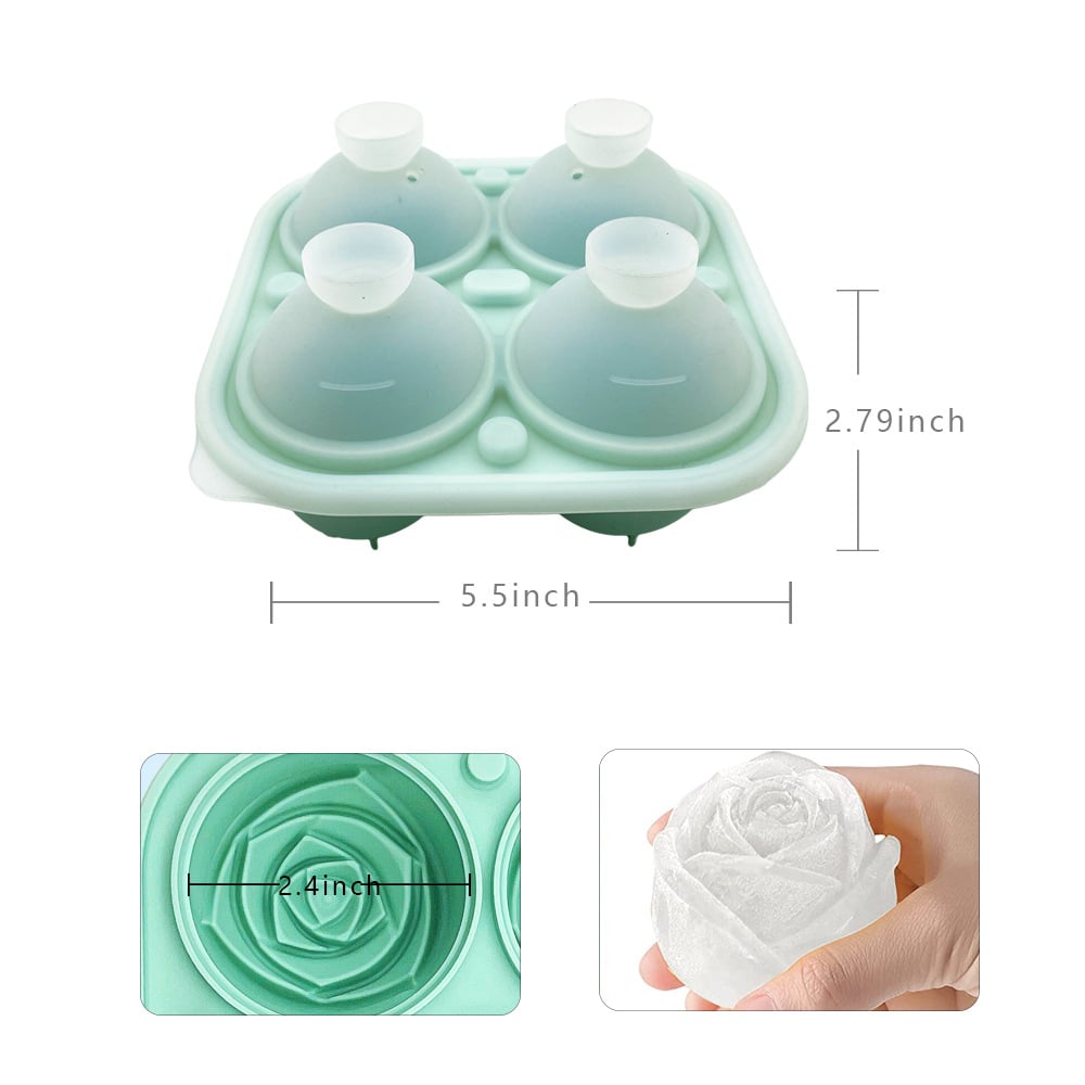 Ice Cube Mold Rose-Shaped Slow-Melting Food-Grade Silicone