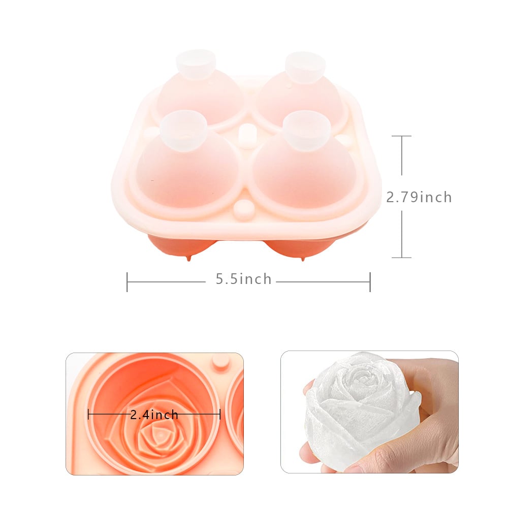 Ice Cube Mold Rose-Shaped Slow-Melting Food-Grade Silicone