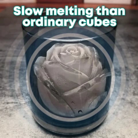 Ice Cube Mold Rose-Shaped Slow-Melting Food-Grade Silicone