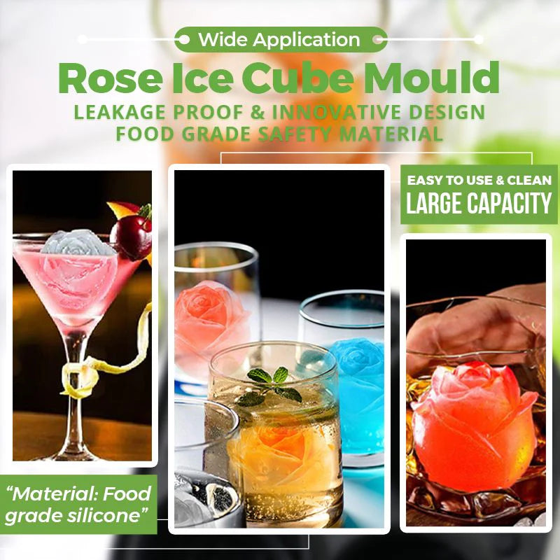 Ice Cube Tray 3D Rose Food-Grade Silicone Slow Melting