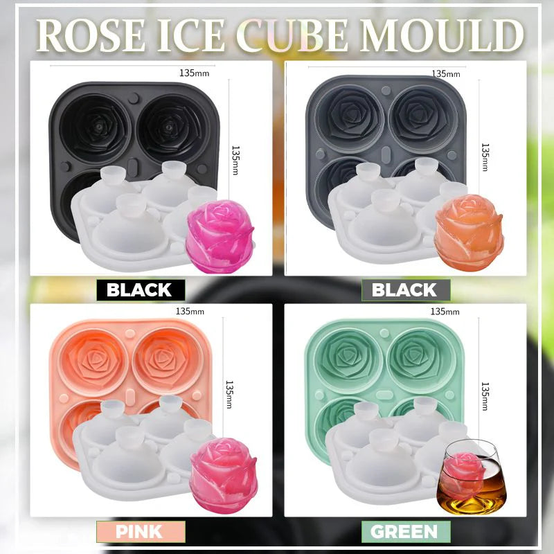 Ice Cube Tray 3D Rose Food-Grade Silicone Slow Melting