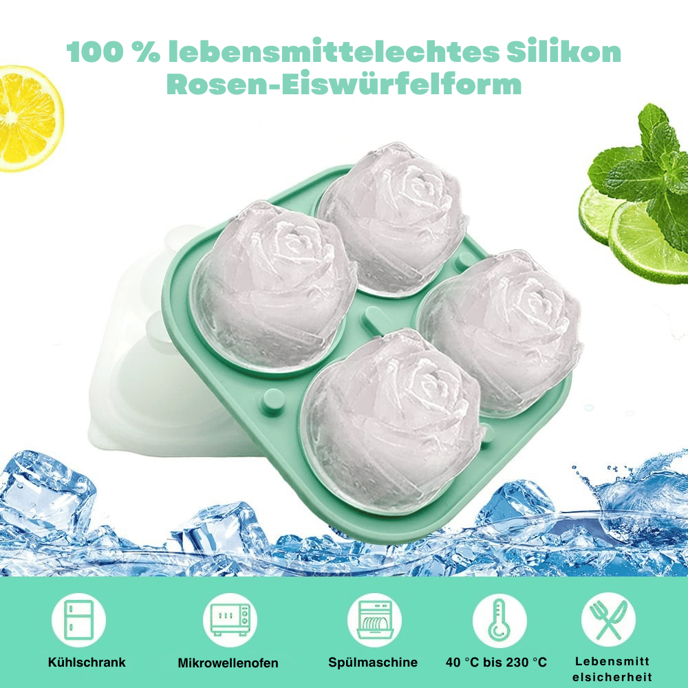 Ice Cube Tray 3D Rose Food-Grade Silicone Slow Melting