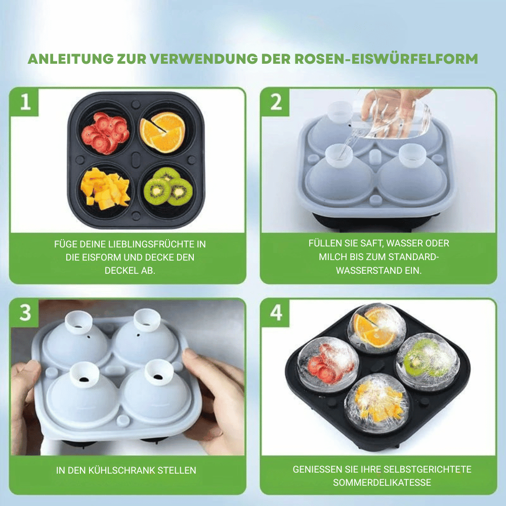 Ice Cube Tray 3D Rose Food-Grade Silicone Slow Melting