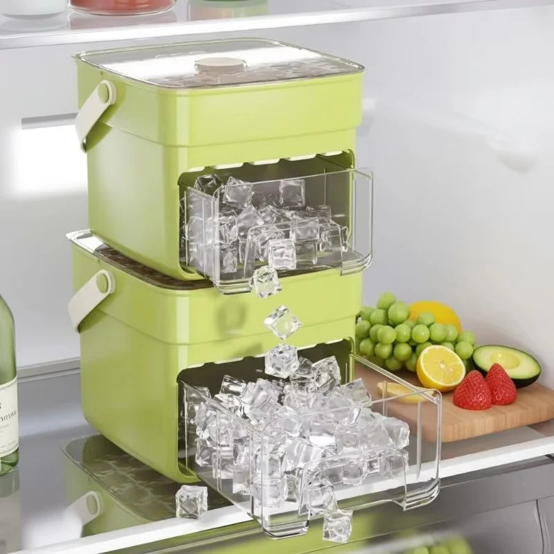 Ice Cube Tray Flexible Pop-Out Storage Box Lid & Handle