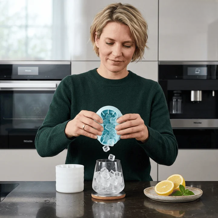 Ice Cube Tray Food-Grade Silicone With Lid Dishwasher Safe