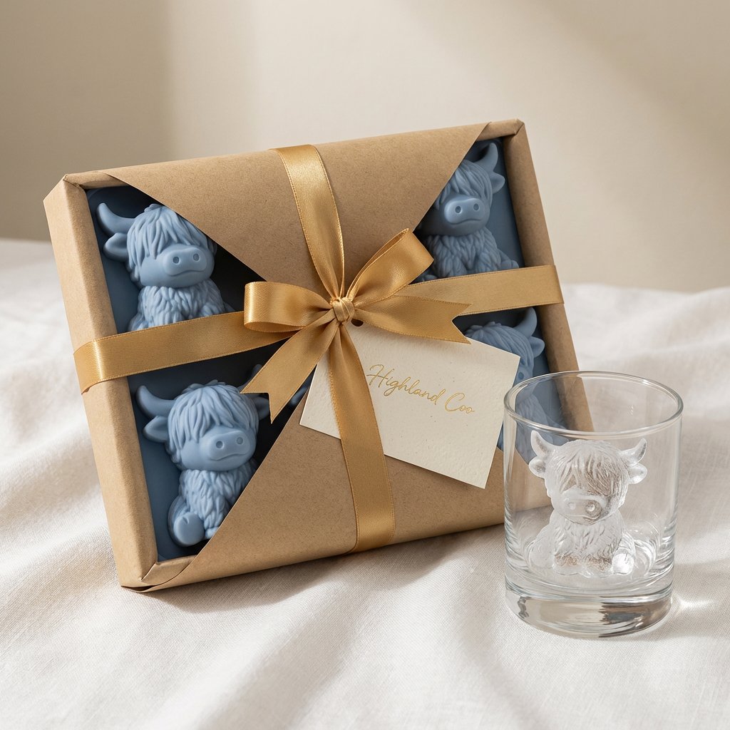 Ice Cube Tray Highland Cow Food-Grade Silicone 6-Cavity