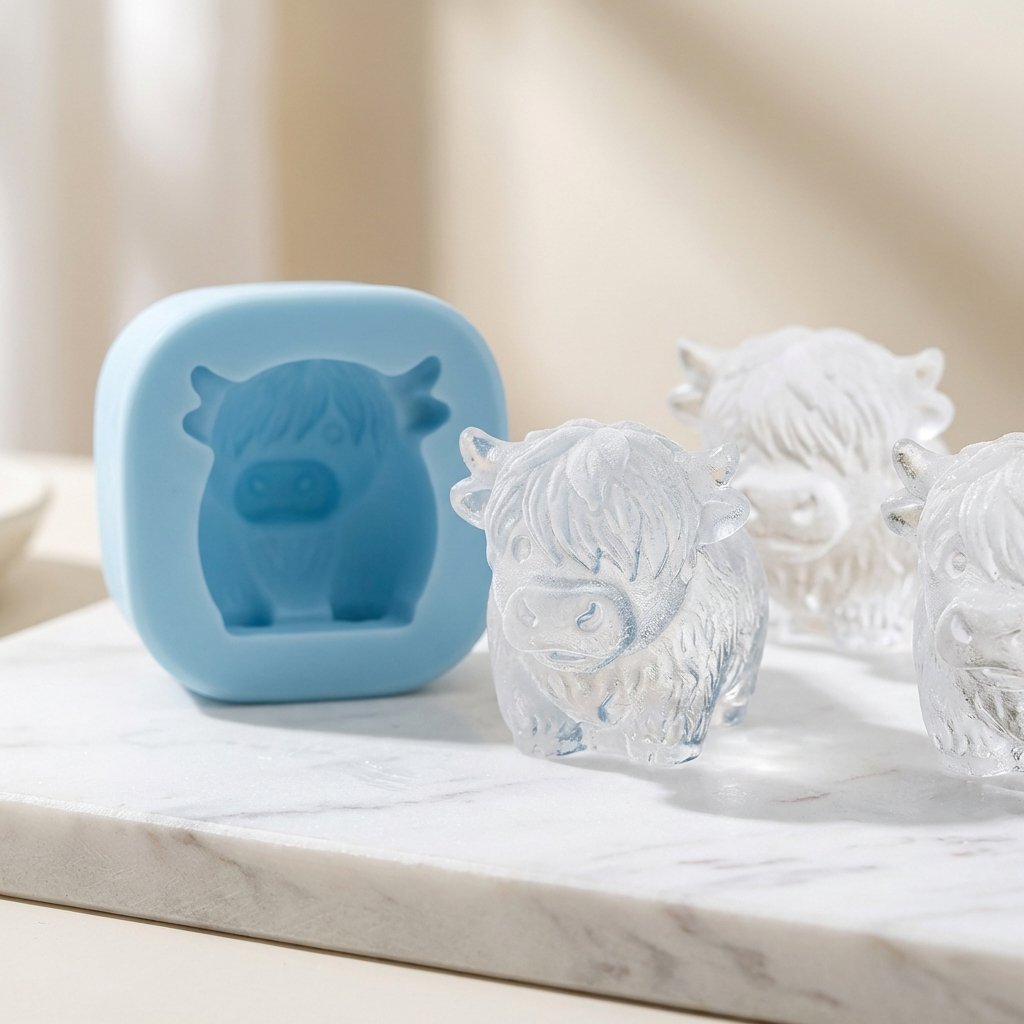 Ice Cube Tray Highland Cow Food-Grade Silicone 6-Cavity