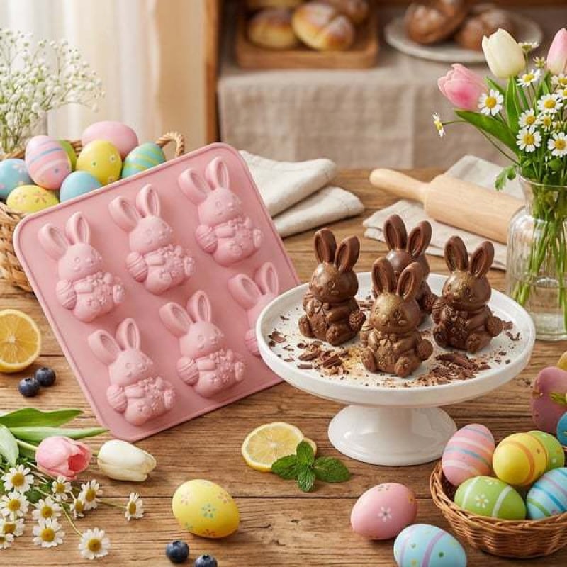 Ice Cube Tray Highland Cow Food-Grade Silicone 6-Cavity