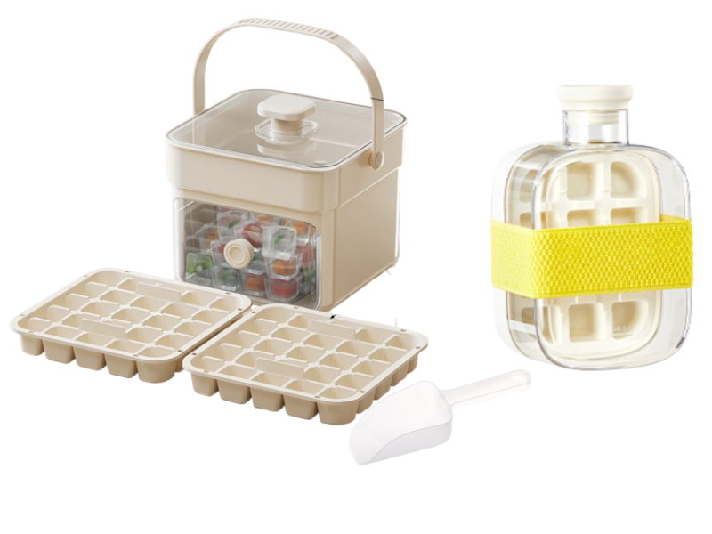 Ice Cube Tray One-Press Release BPA-Free & Stackable