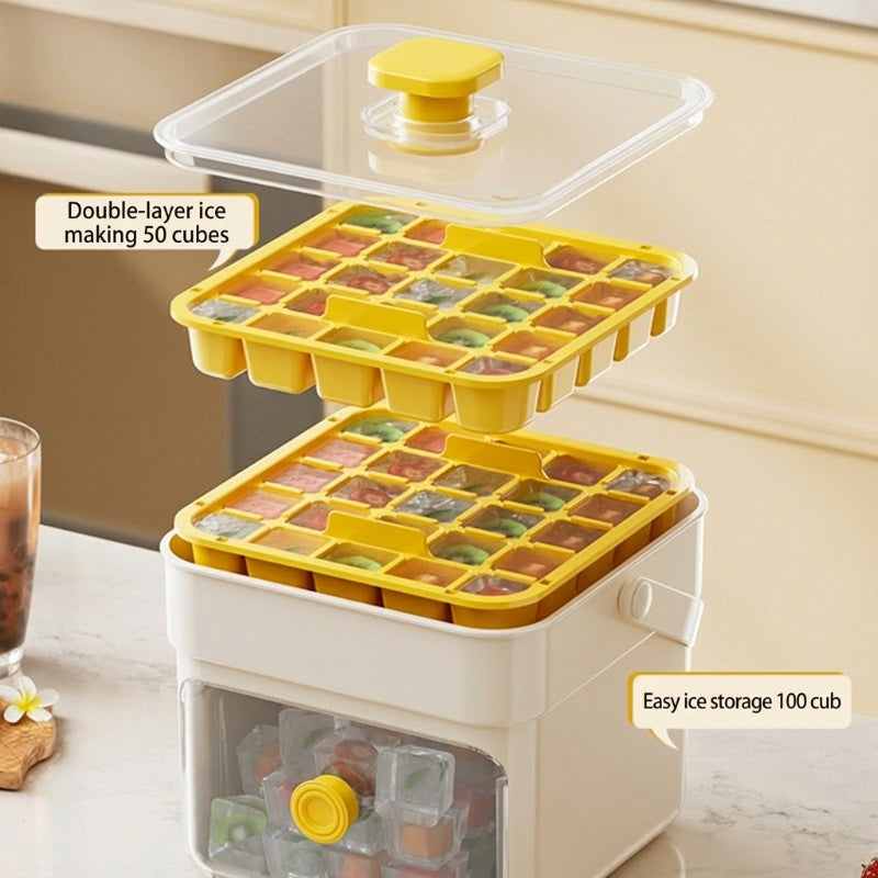 Ice Cube Tray One-Press Release BPA-Free & Stackable