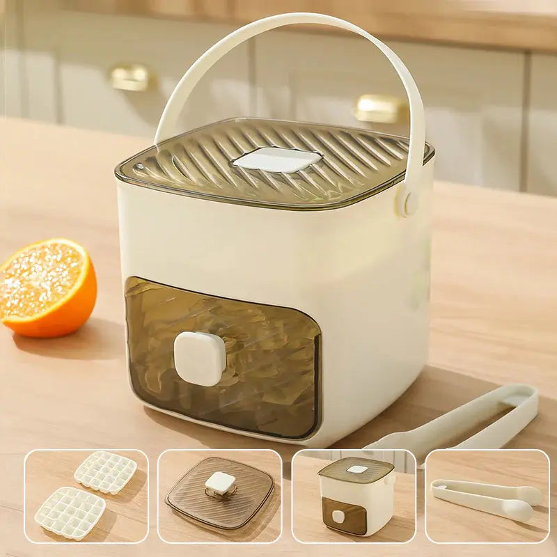 Ice Cube Tray Push-Button Release Stackable Hygienic 48 Cubes