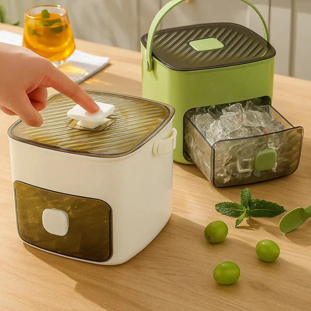Ice Cube Tray Push-Button Release Stackable Hygienic 48 Cubes