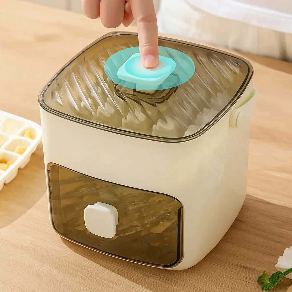 Ice Cube Tray Push-Button Release Stackable Hygienic 48 Cubes