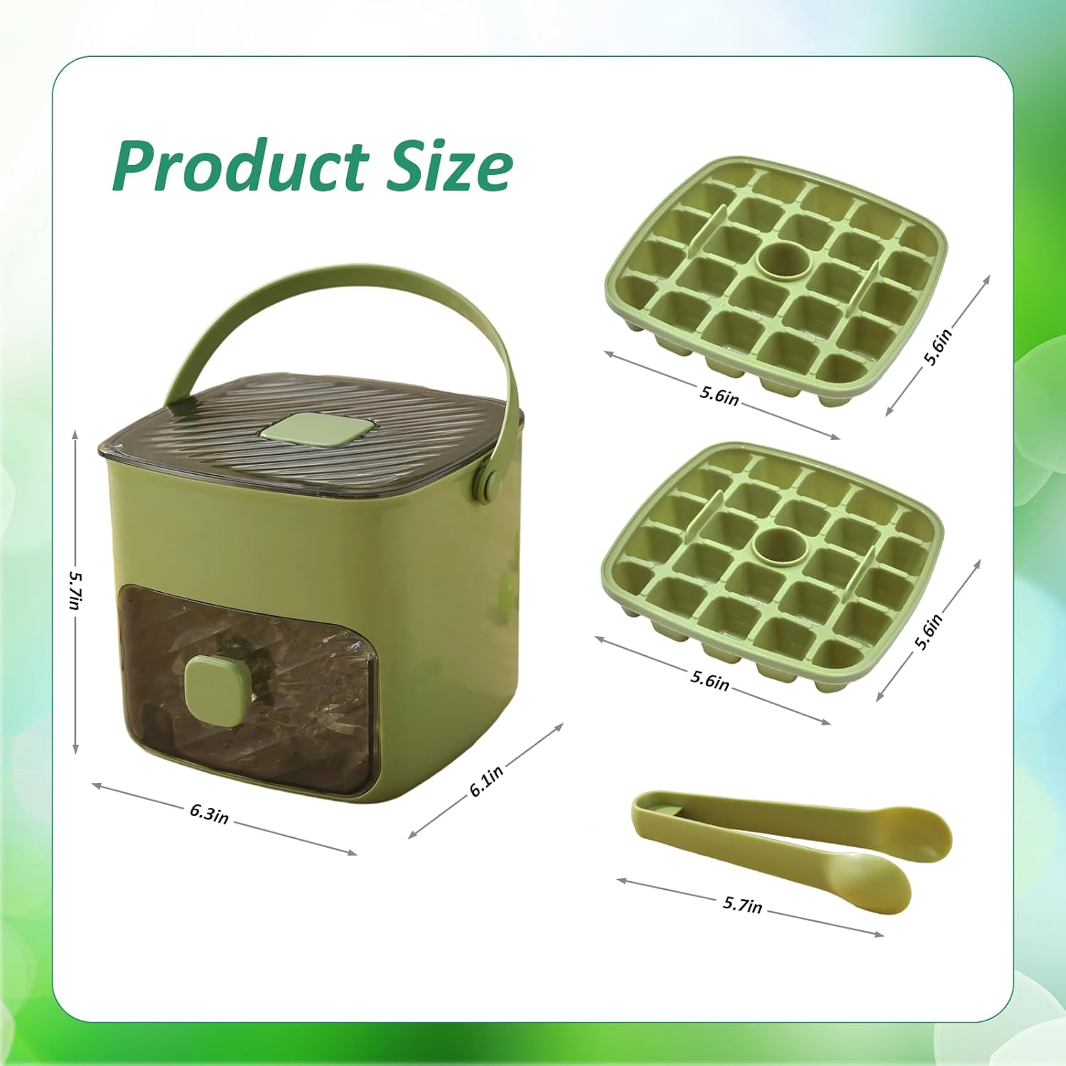 Ice Cube Tray Set Push-Button Release 48-Cube Stackable