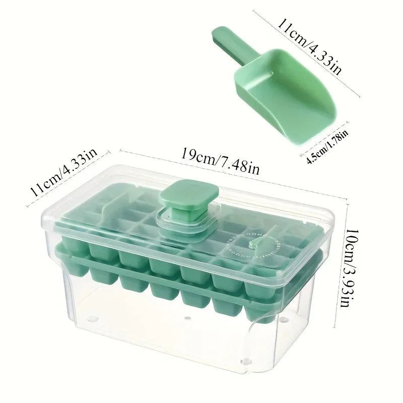 Ice Tray Set Push-Button Release Stackable 68-Cube