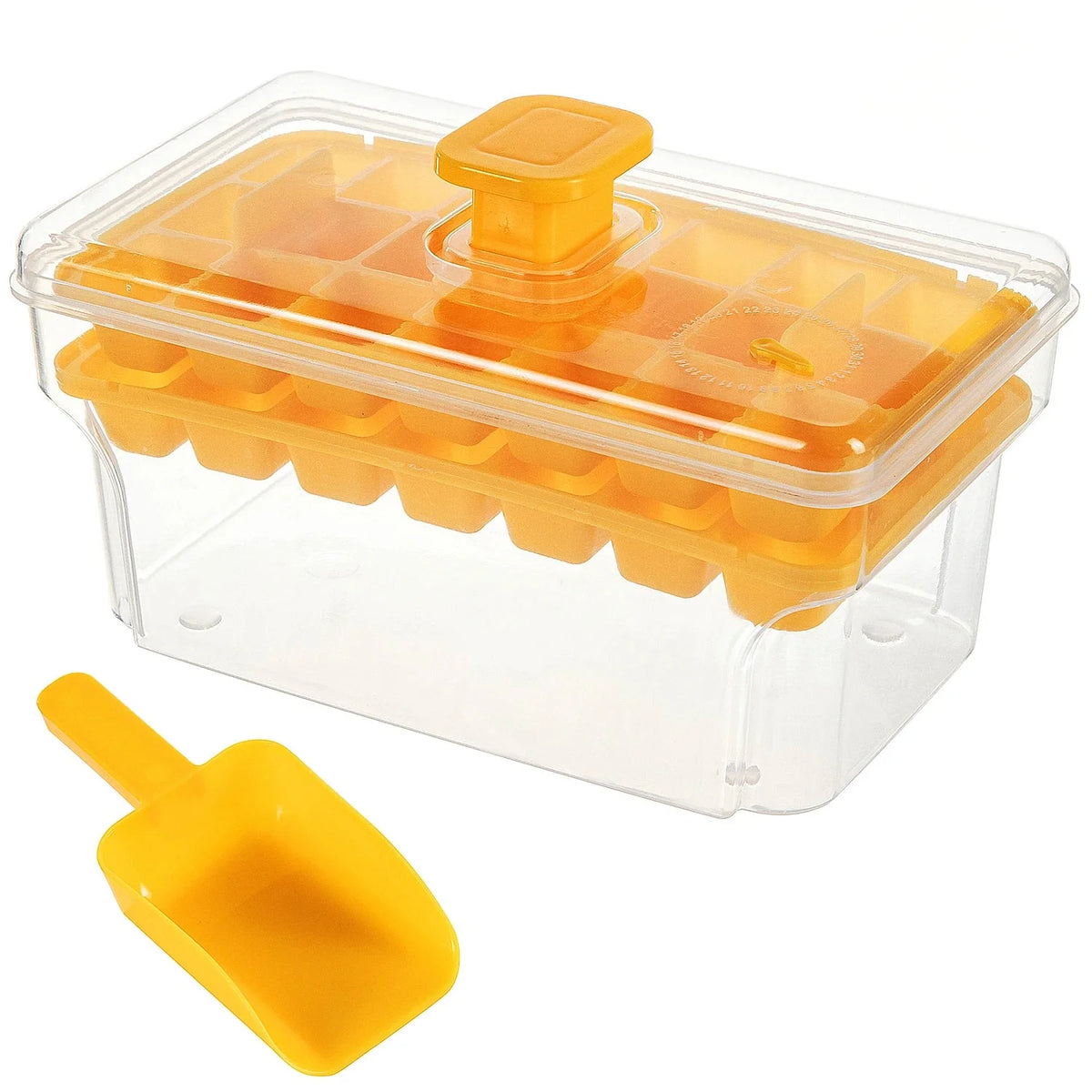 Ice Tray Set Push-Button Release Stackable 68-Cube