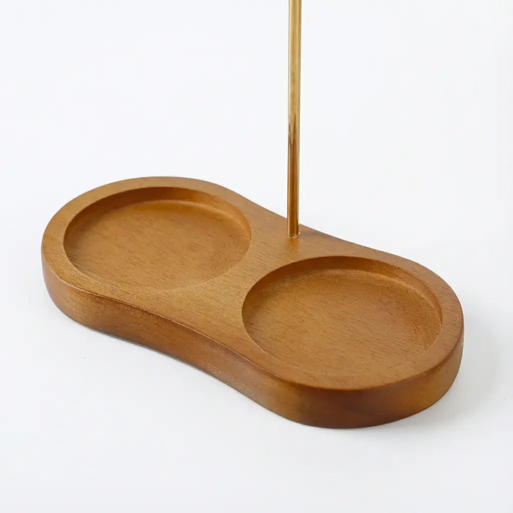 Incense & Candle Holder Wood Base Ash Catcher