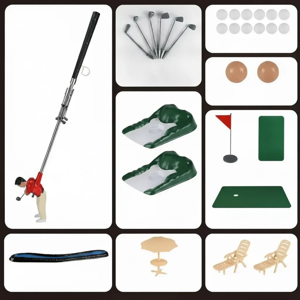 Indoor Golf Set 5 Clubs Putting Mat & Movable Cup