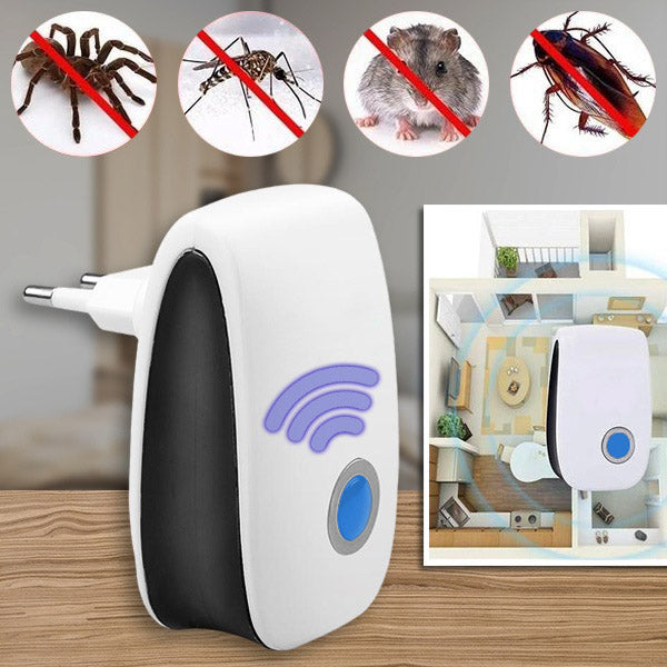 Indoor Pest Repeller Ultrasonic Chemical-Free Plug-In
