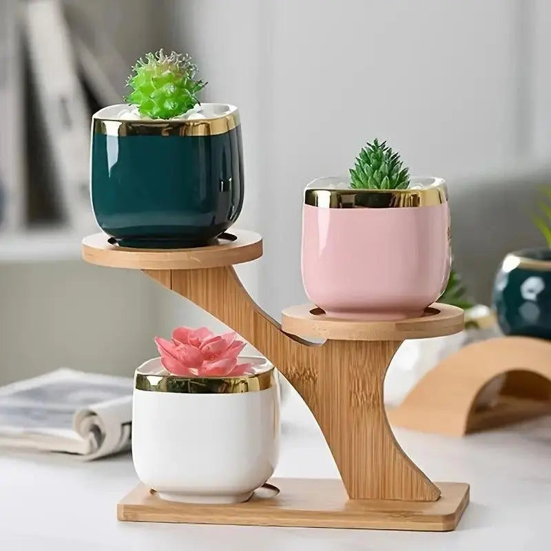 Indoor Plant Stand 3-Tier Bamboo Space-Saving