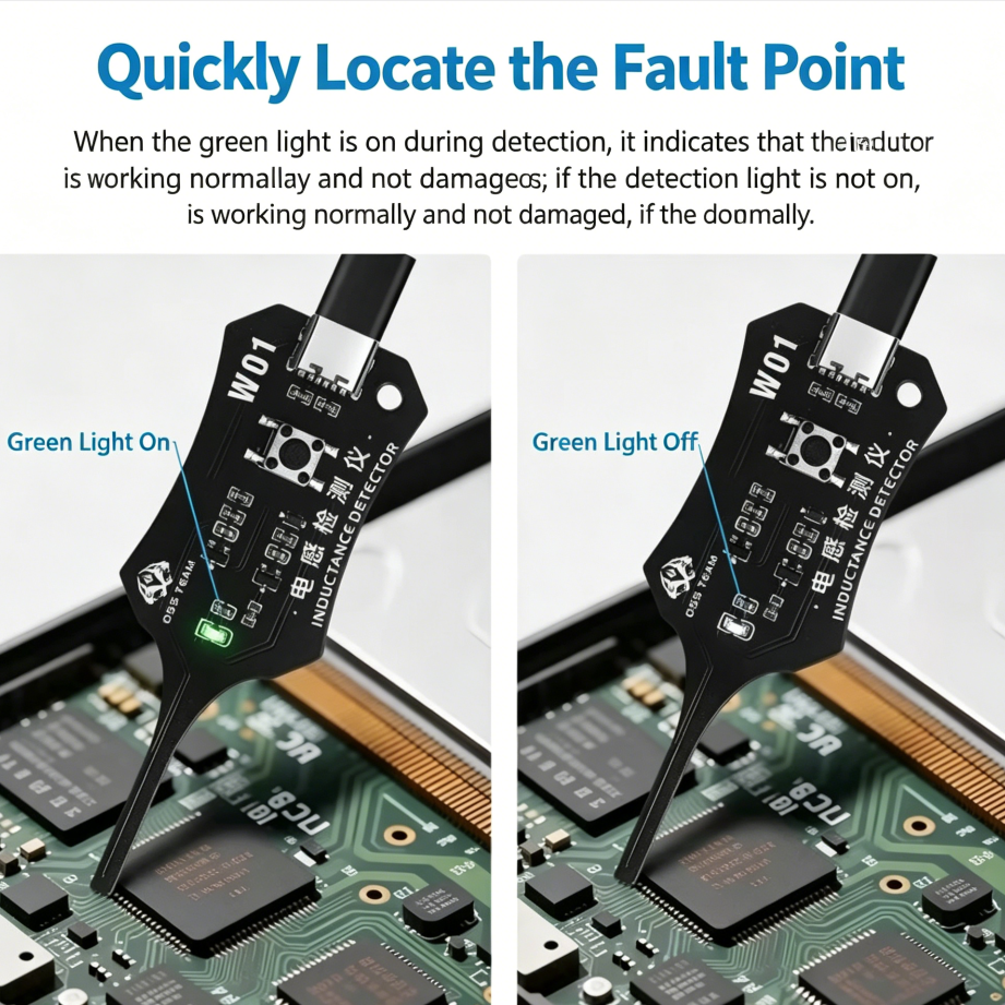 Inductance Tester Contactless Instant Fault Detection USB-C Powered