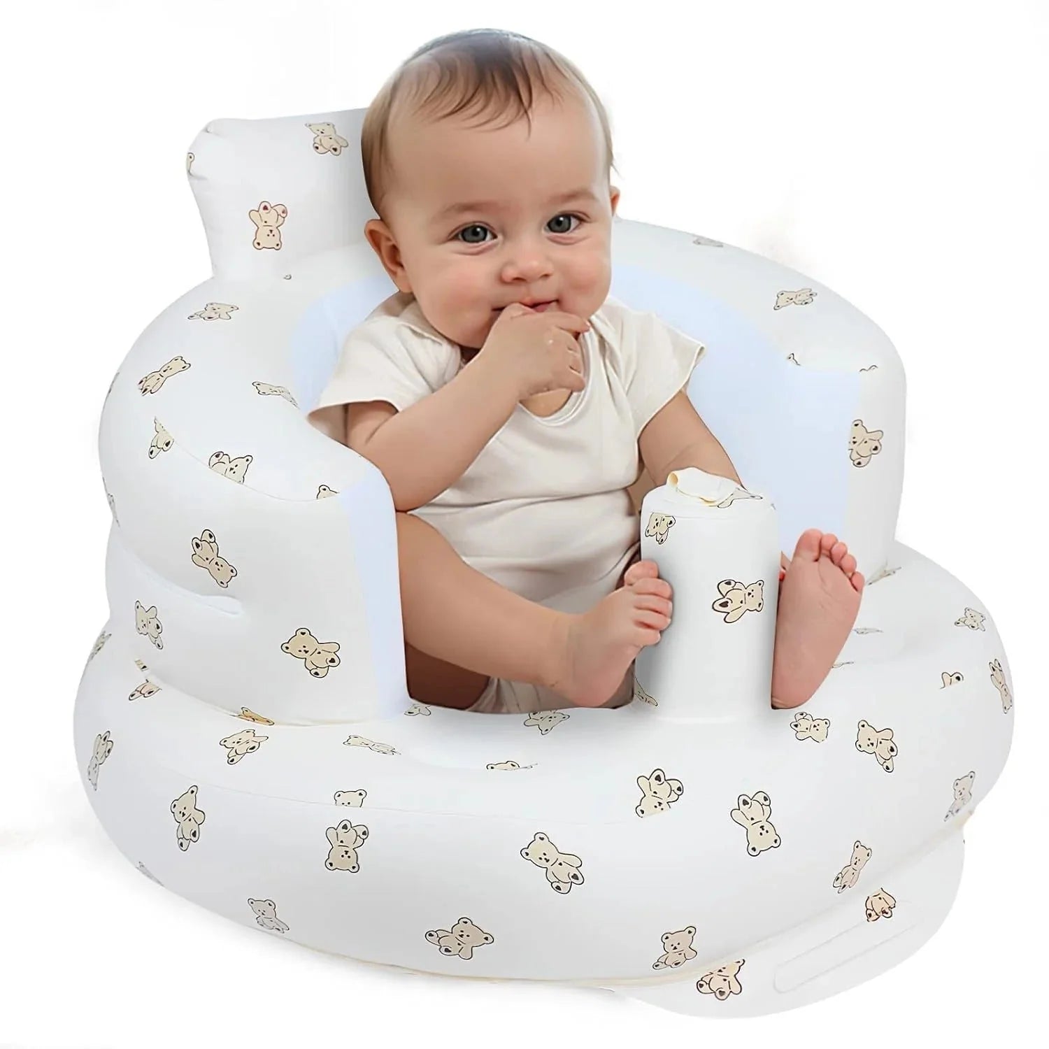 Inflatable Baby Seat Built-In Foot Pump & Ergonomic Backrest