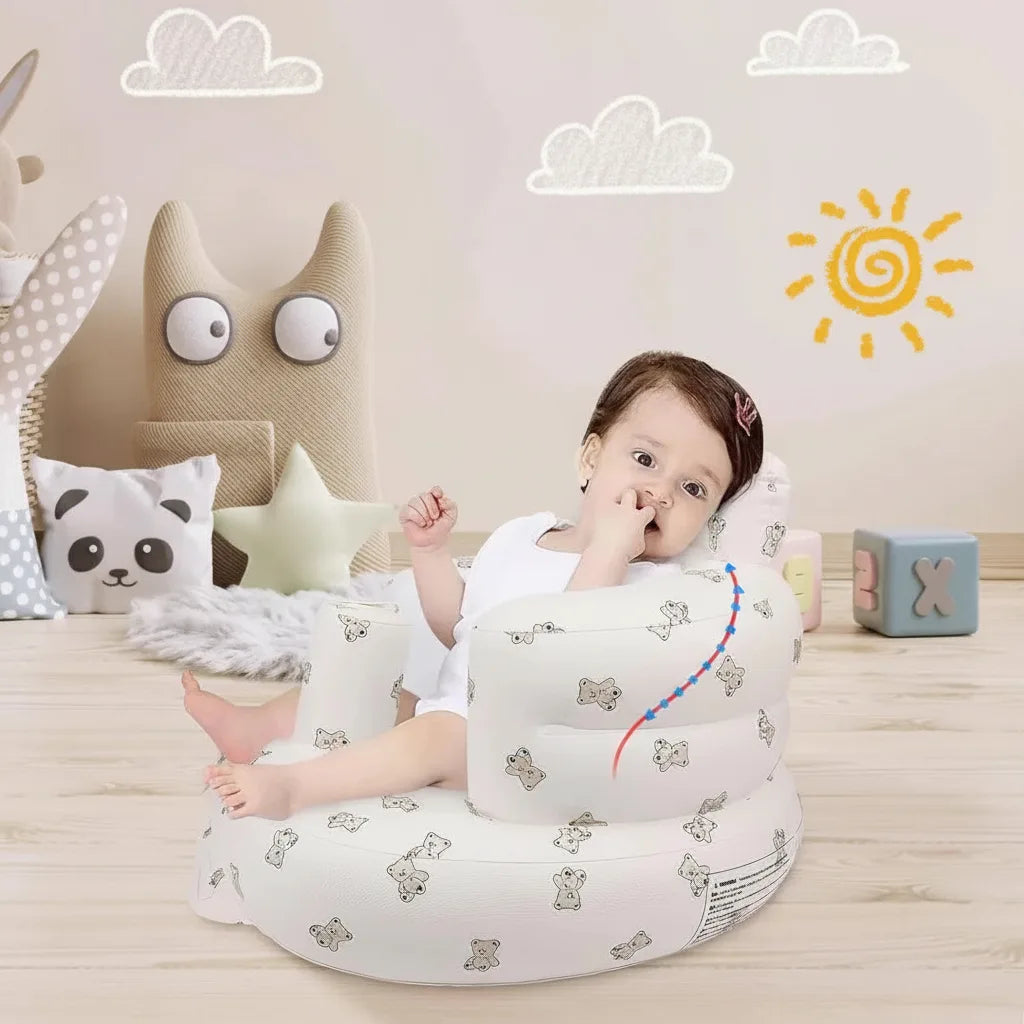 Inflatable Baby Seat Built-In Foot Pump & Ergonomic Backrest