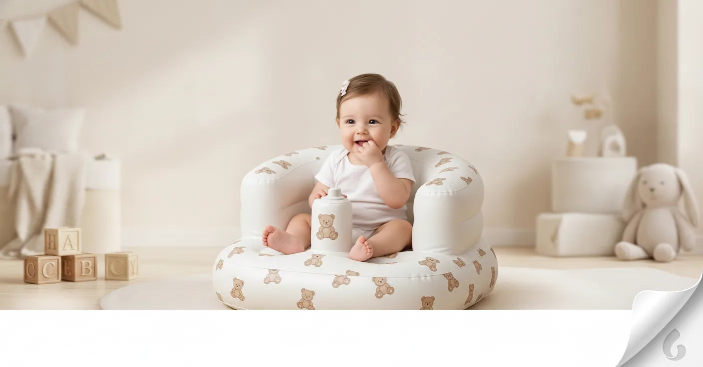 Inflatable Baby Seat Built-In Foot Pump & Ergonomic Backrest