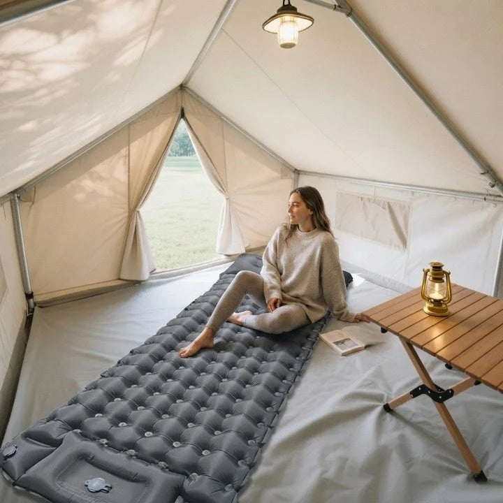 Inflatable Camping Mat Integrated Foot Pump Insulated 3.94 Inch