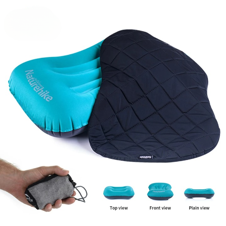Inflatable Camping Pillow Ultralight Packable Ergonomic Neck Support