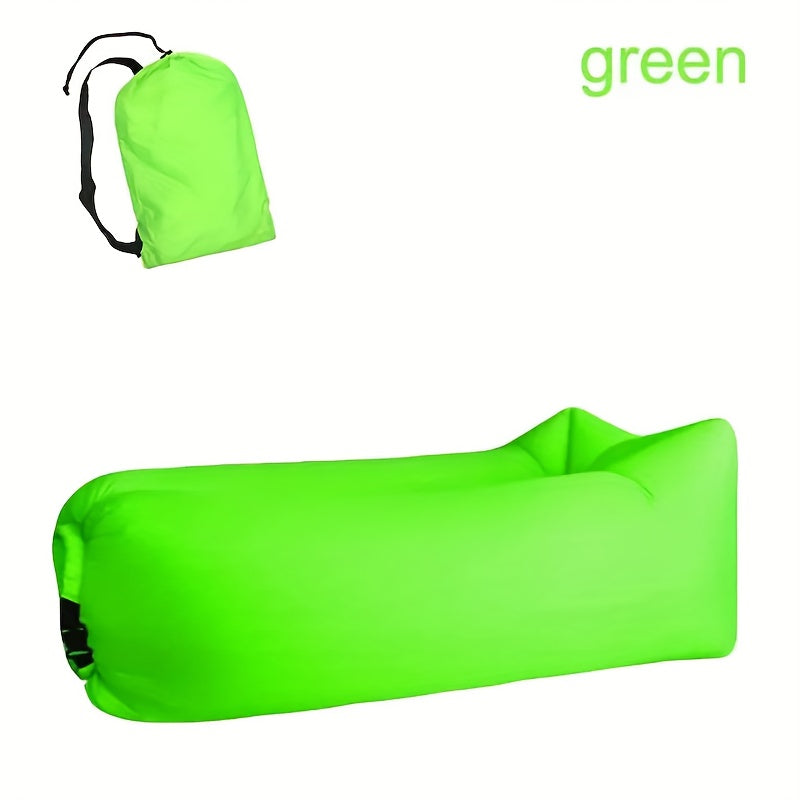 Inflatable Lounger Pump-Free Weather-Resistant Polyester