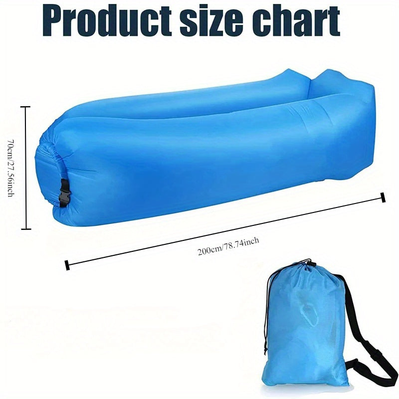 Inflatable Lounger Pump-Free Weather-Resistant Polyester