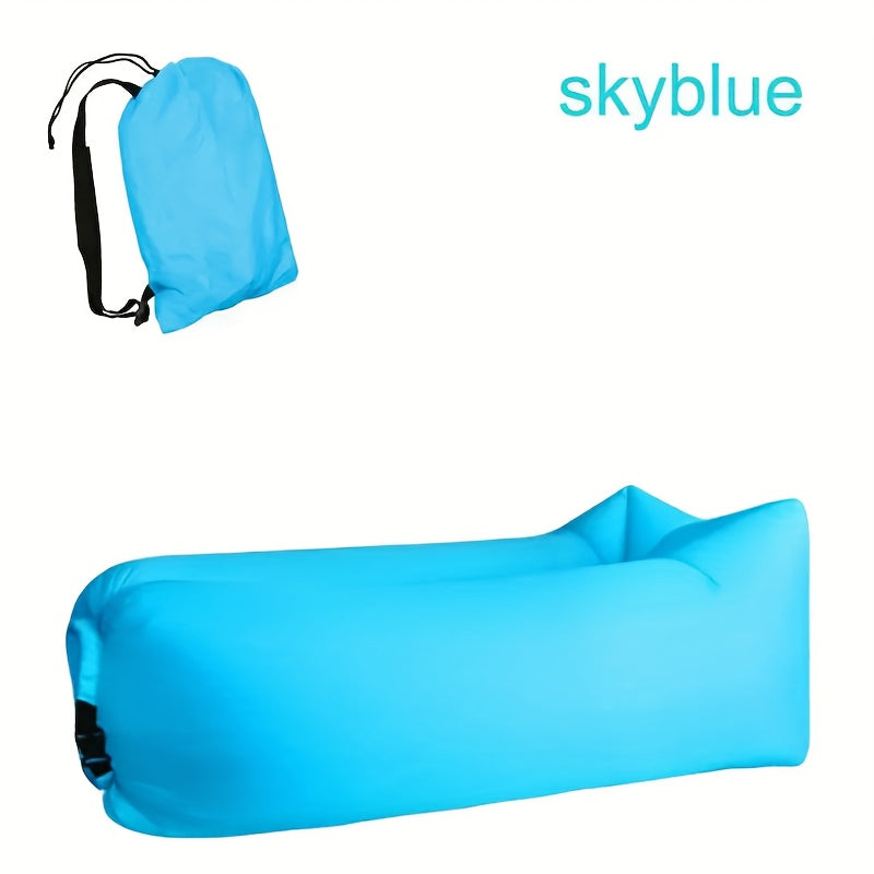 Inflatable Lounger Pump-Free Weather-Resistant Polyester