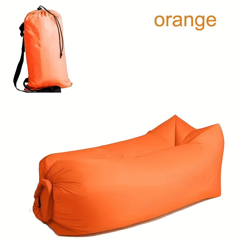 Inflatable Lounger Pump-Free Weather-Resistant Polyester