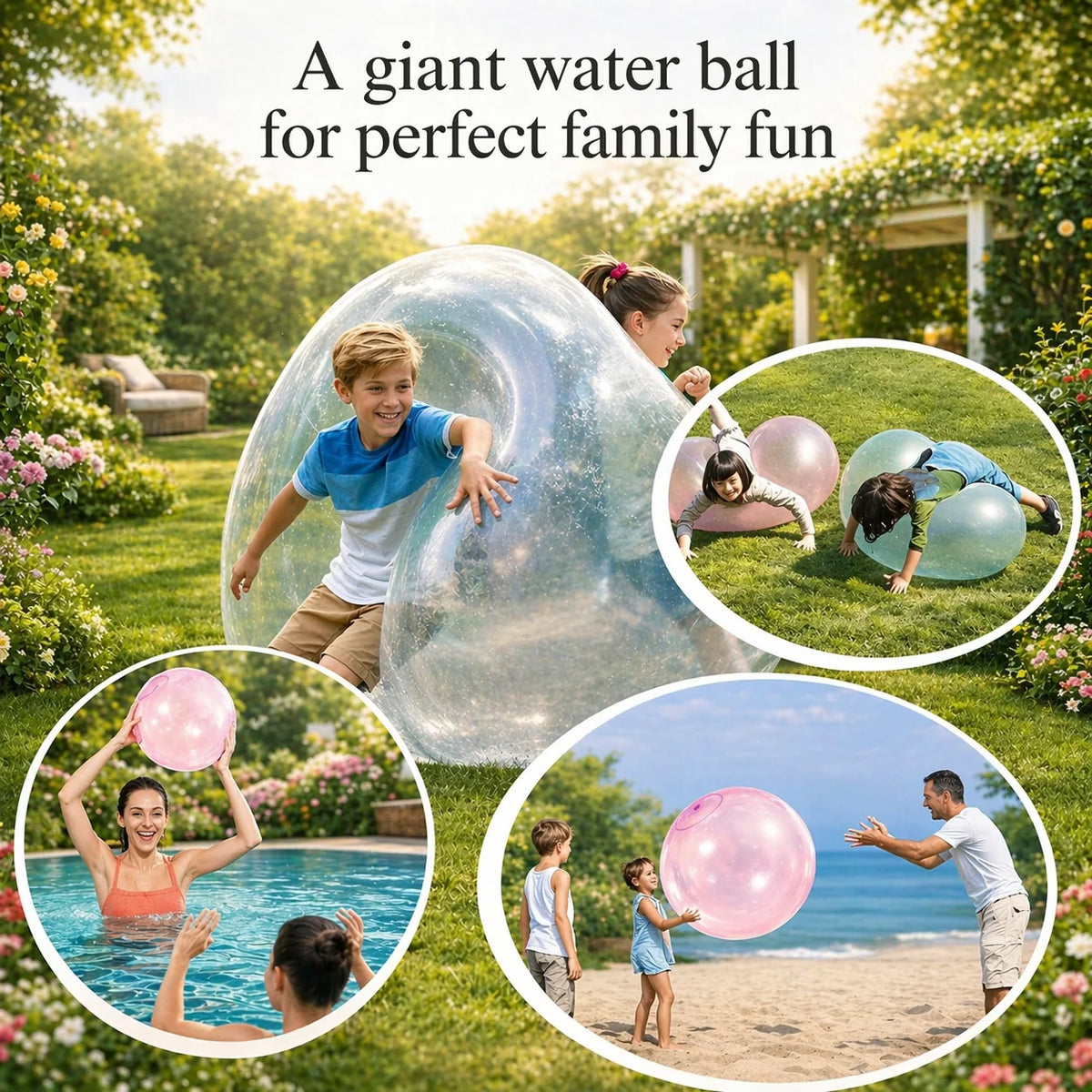 Inflatable Play Ball Tear-Resistant TPR & Self-Sealing Valve