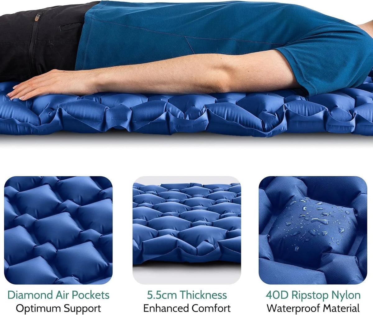 Inflatable Sleeping Pad Ultralight Compact Insulated